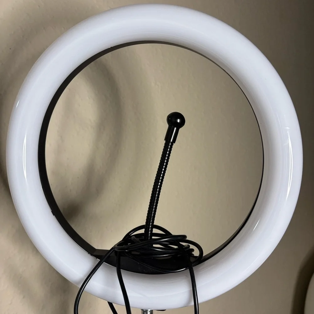 Black and White Ring Light with Tripod